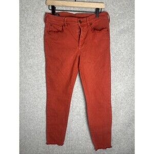 True Religion Halle Skinny Jeans Jegging Pants Women Size 30 Red Moto Biker Rock